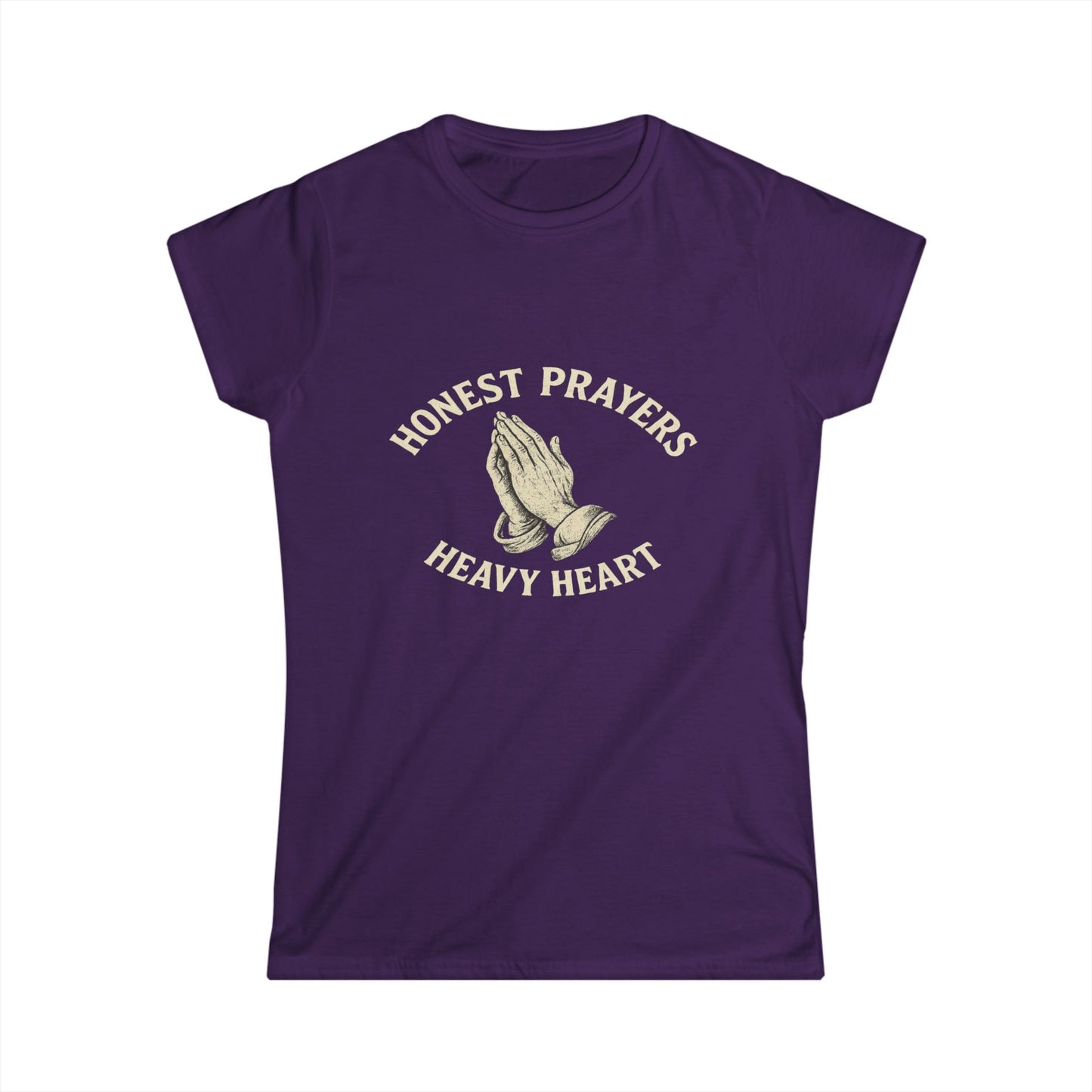 T-Shirt - Women's Softstyle Tee with Honest Prayers, Heavy Heart Design