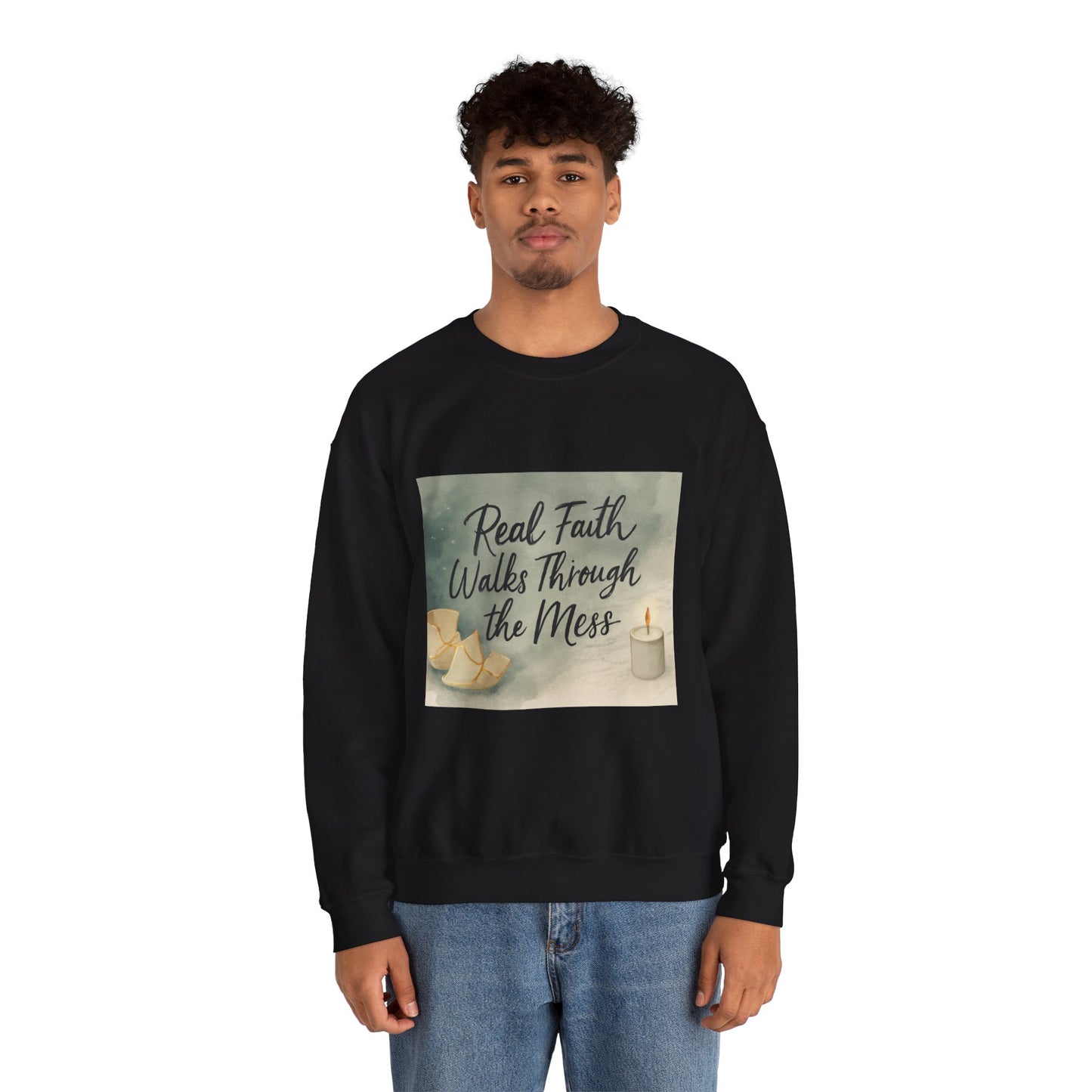 Real Faith Walks Through the Mess – Authentic Christian T-Shirt
