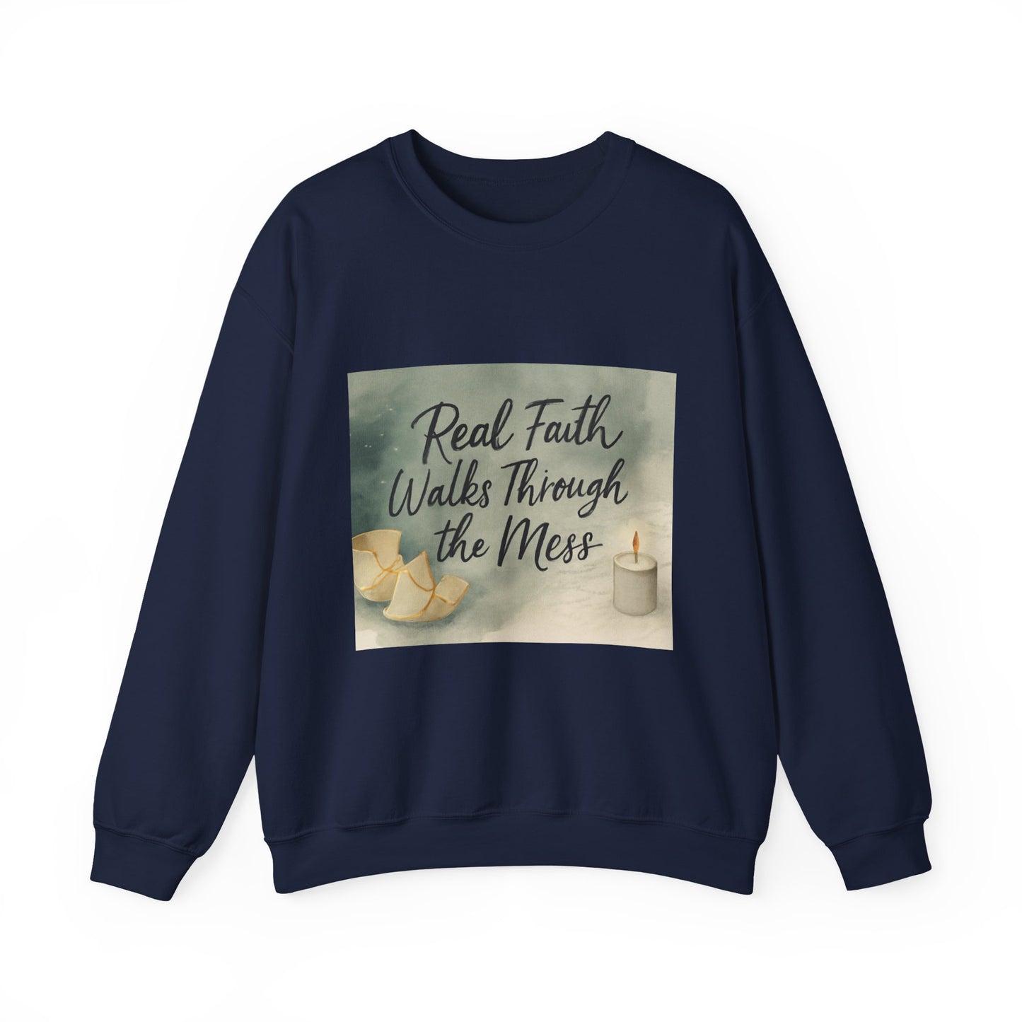 Real Faith Walks Through the Mess – Authentic Christian T-Shirt