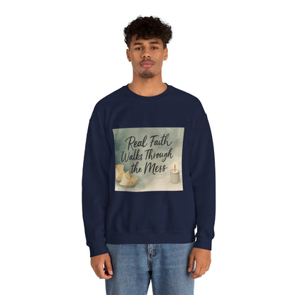 Real Faith Walks Through the Mess – Authentic Christian T-Shirt