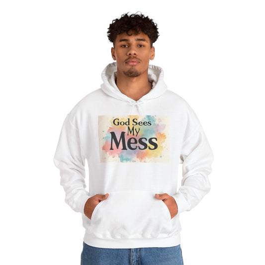 God Sees My Mess Faith Hoodie - Unisex Christian Apparel